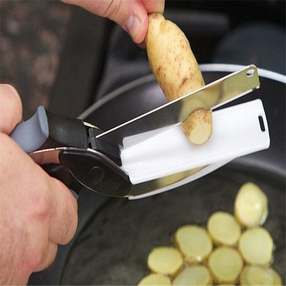 Stainless Steel Scissors Multifunctional Scissors Cutting Machine 2 In 1 Cutting Board Utility Knife