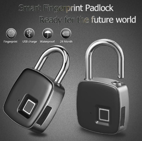 Fingerprint padlock smart lock anti-theft door lock outdoor door padlock luggage lock fingerprint padlock