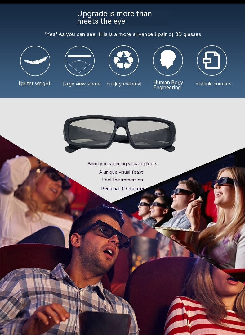 Skyworth Cinema 3D Stereoscopic Glasses Retro Square