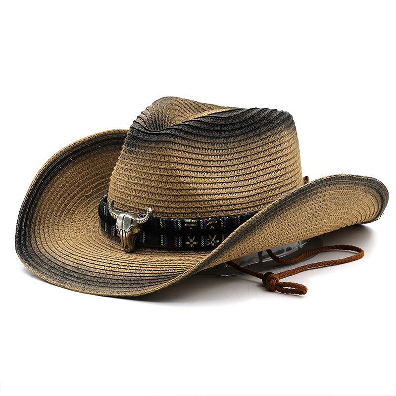 Denim Ethnic Style Straw Hat Men And Women Outdoor