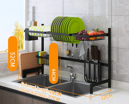 Retractable Sink Dish Drain Storage Rack