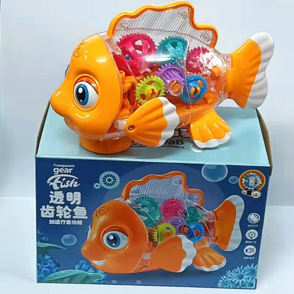 Electric Gear Goldfish Toys Lights Music Universal Walking