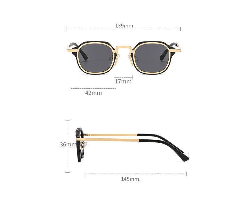 Men's And Women's Punk Box Metal PC Hybrid Sunglasses