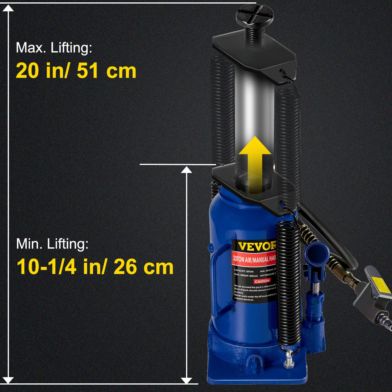 Vertical Hydraulic Pneumatic Jack Pneumatic Hydraulic